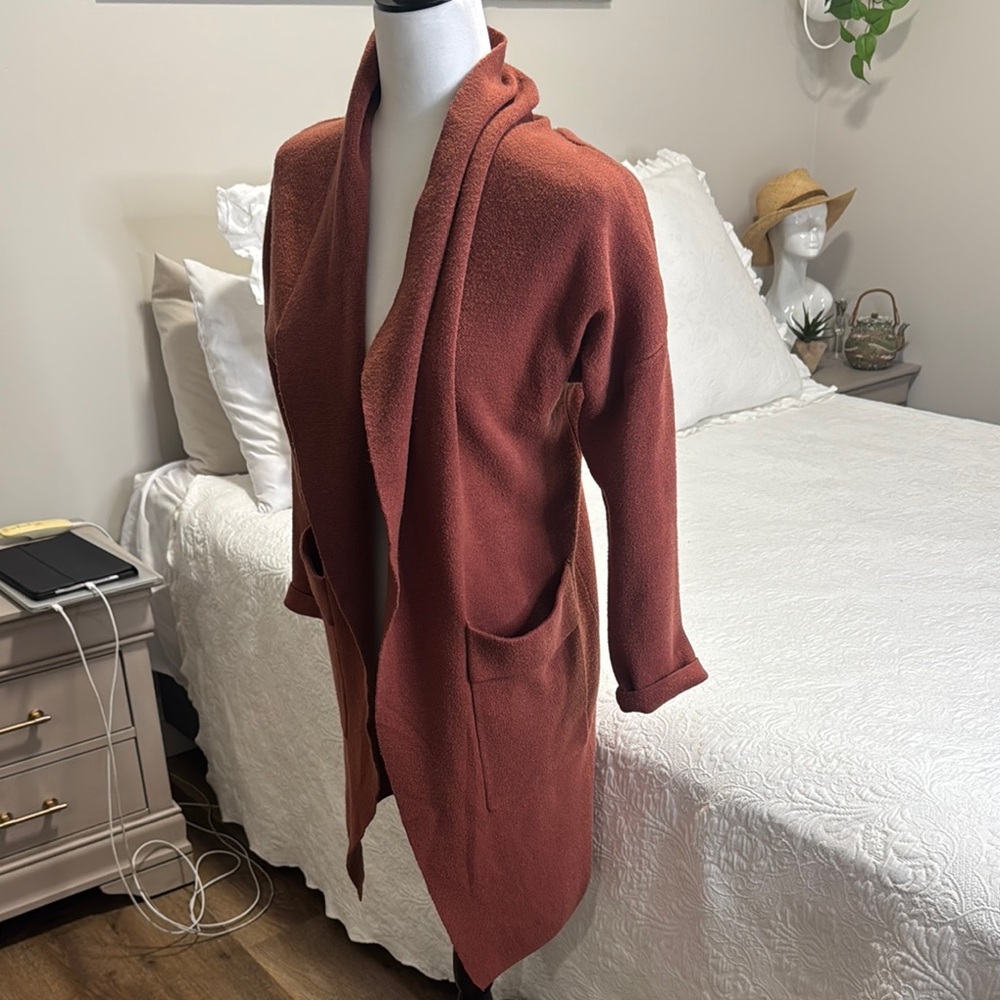 Rust Open Front Cardigan - Picture 2 of 4